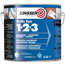 Zinsser bulls eye 1-2-3 primer 2.5L wit Koopje