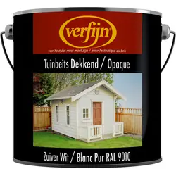 Verfijn Tuin- & Steigerhoutbeits Dekkend 2,5L zuiver wit (ral 9010) Dagaanbieding