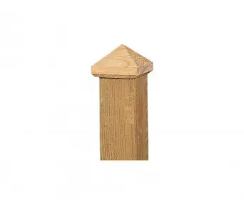 Paalornament piramide 7x7 cm hout Direct Beschikbaar