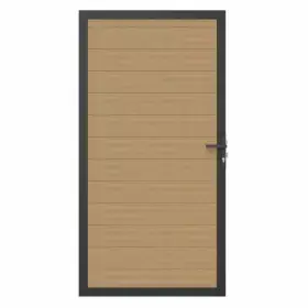 NewTechWood Co-extrusie composiet deur in aluminium frame, horizontaal, 100x195cm, Red Cedar. Beste Prijs