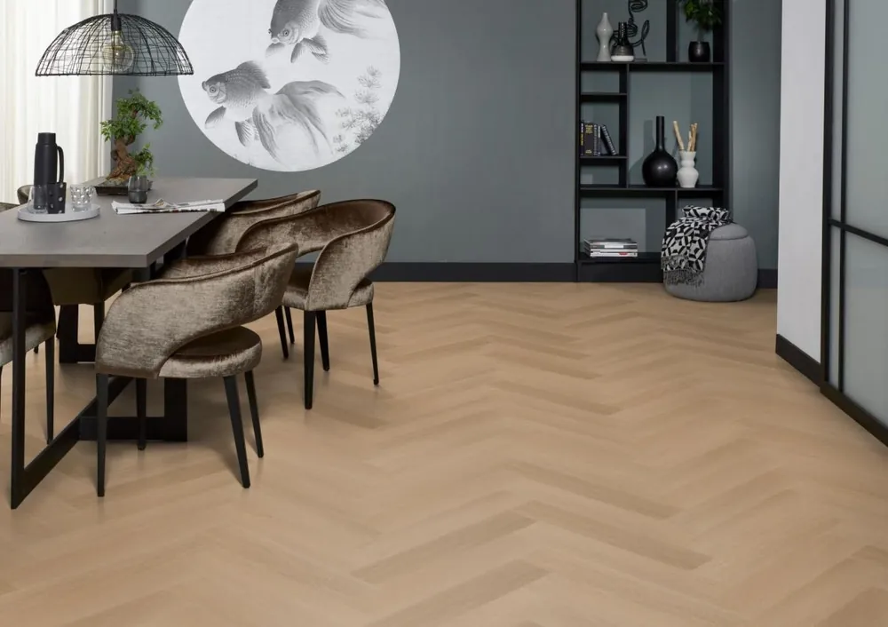 Gereduceerde Prijs YUP Fulham herringbone dryback dark oak