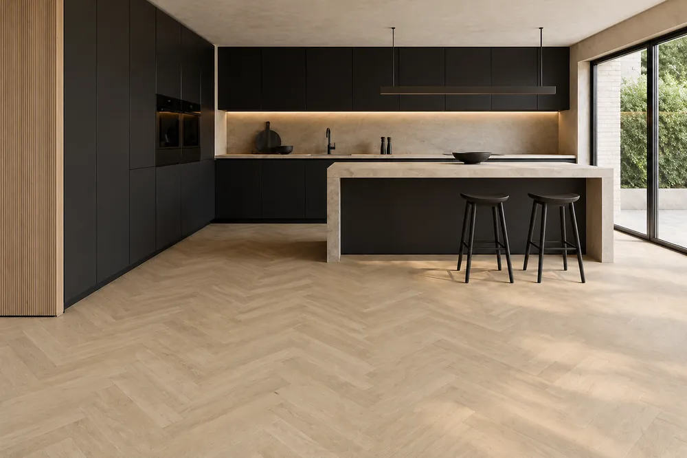 Meest Verkocht YUP Mayfair herringbone dryback light oak