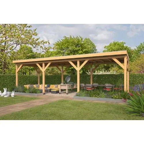 Gecertificeerd Douglas DHZ overkapping 900 x 330 cm actiemodel