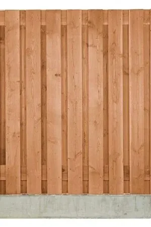 Bestel Nu Hout-betonschutting wit/grijs i.c.m. douglas 19-planks tuinscherm