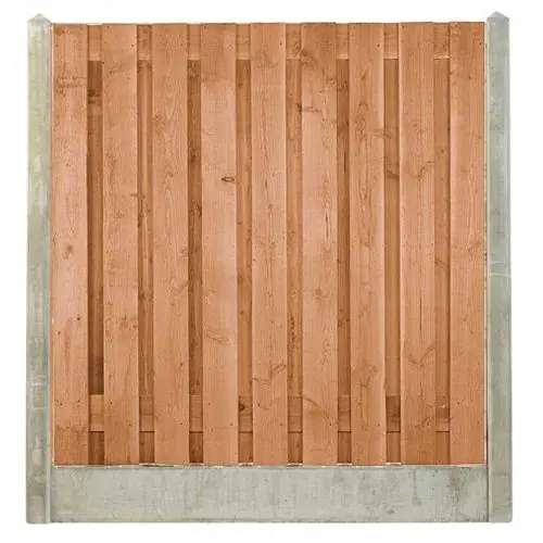 Bestel Nu Hout-betonschutting wit/grijs i.c.m. douglas 19-planks tuinscherm