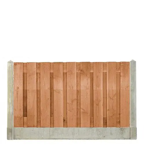 Fabrieksprijs Hout-betonschutting wit/grijs i.c.m. douglas 90x180 cm 19-planks tuinscherm