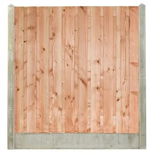 Hout-betonschutting wit/grijs i.c.m. geschaafd douglas 21-planks tuinscherm Rechtstreeks Van De Fabrikant