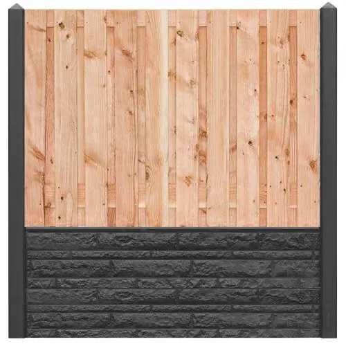 Hout-betonschutting antraciet motief i.c.m. 21-planks douglas tuinscherm Betaalbaar