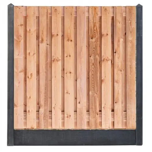 Direct Beschikbaar Hout-betonschutting antraciet i.c.m. Red class wood 21-planks tuinscherm