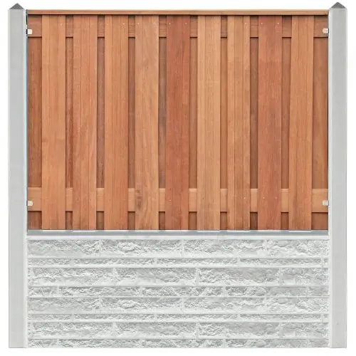 Hout-betonschutting wit/grijs motief i.c.m. 21-planks Dronten tuinscherm Favoriet