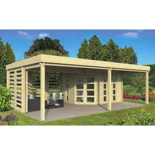 Blokhut Oletha 400 + 385 x 300 + 200 cm Betrouwbaar