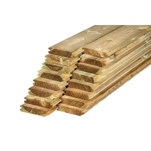 Blokhutprofiel stapelset geïmpregneerd grenen 2,8 x 12,7 x 180 cm Laatste Versie