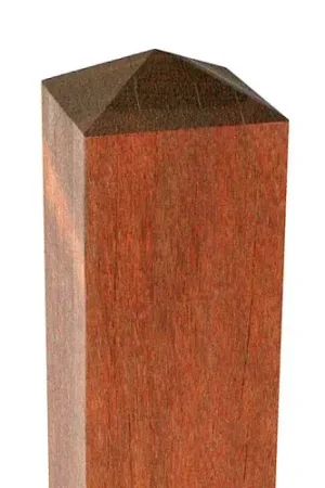 Azobé hardhouten paal met diamantkop 12 x 12 x 300 cm Lage Prijs