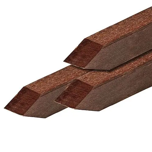 Express Levering Hardhouten tuinpaal Angelim Vermelho glad geschaafd 6,5 x 6,5 x 400 cm