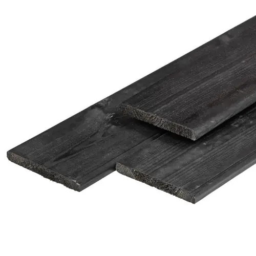 Schuttingplank grenen zwart geschaafd 1,6 x 14 x 195 cm Lage Kosten