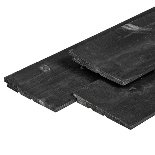 Express Levering IJsselrabat vuren zwart gespoten 1,1-2,2 x 19,5 x 360 cm