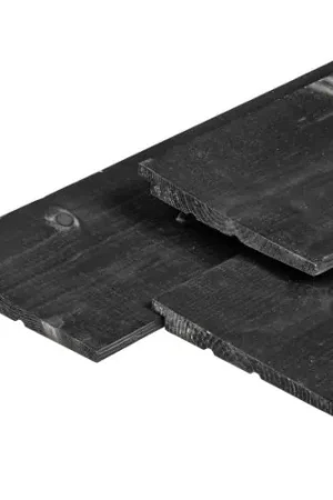Aanbieding IJsselrabat vuren zwart gespoten 1,1-2,2 x 19,5 x 540 cm