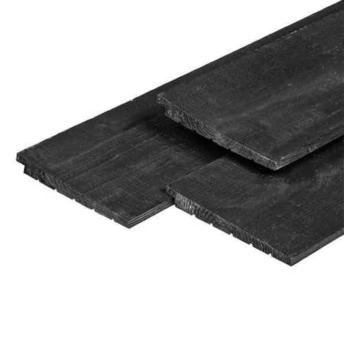 Zweeds rabat douglas ongeschaafd zwart geïmpregneerd 1,1-2,2 x 19,5 x 400 cm Superprijs