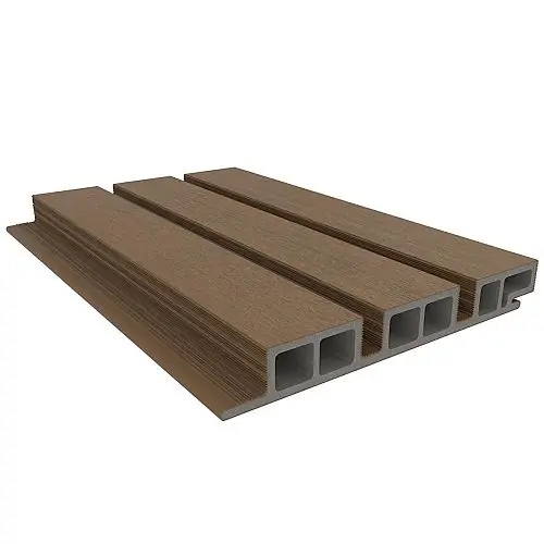Beste Prijs NewTechWood composiet wandbekleding castellation 50 profiel 2,5 x 19,6 x 290 cm teak