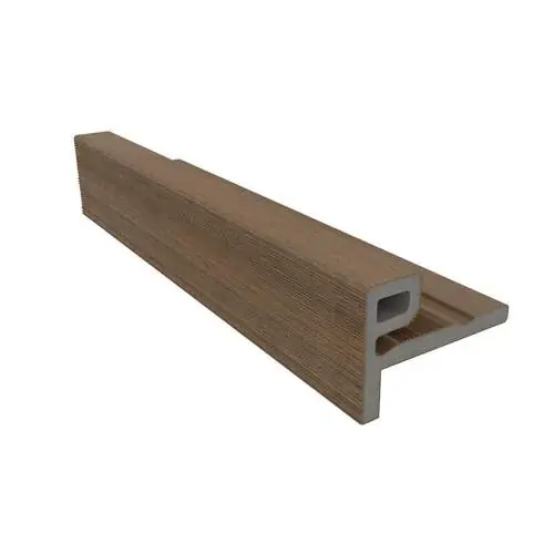Direct Verzonden NewTechWood composiet eindprofiel castellation wandbekleding 7 x 5 x 300 cm teak