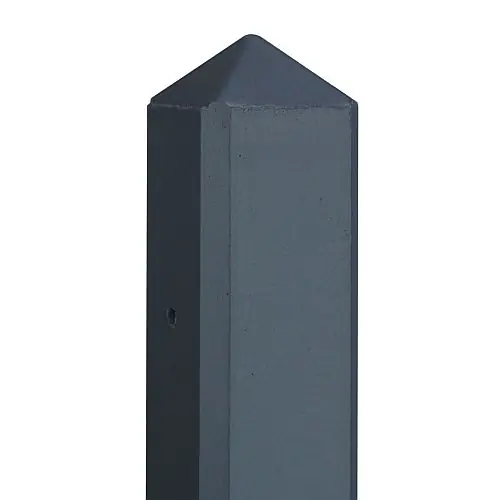 Flitsaanbieding Betonpaal IJssel diamantkop antraciet gecoat 10 x 10 x 280 cm met kabeldoorvoer