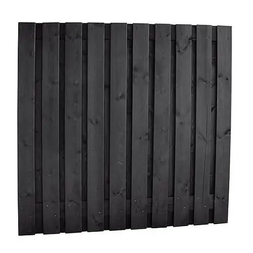 Naaldhout geschaafd plankenscherm zwartgespoten 21-planks 15 mm 180 x 90 cm Voordeelprijs