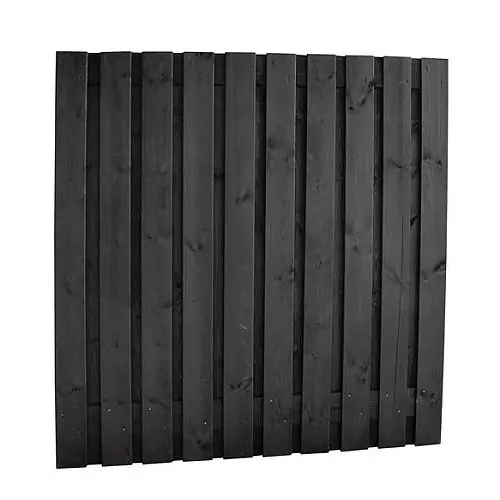 Koop Online Naaldhout geschaafd plankenscherm 21-planks zwart gespoten 180 x 180 cm