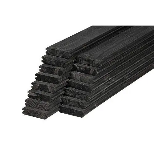 Blokhutprofiel stapelset zwart geïmpregneerd grenen 2,8 x 12,7 x 180 cm Hete Deal