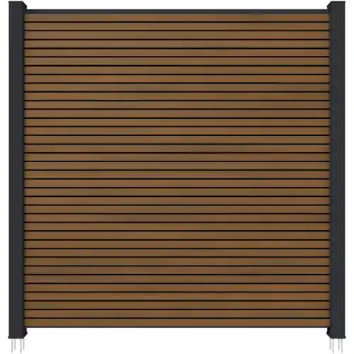 Korting NewTechWood co-extrusie composiet scherm triple teak/zwart 180 x 180 cm