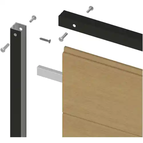 NewTechWood aluminium frameset t.b.v. scherm i.c.m. betonpalen zwart gepoedercoat Gereduceerde Prijs