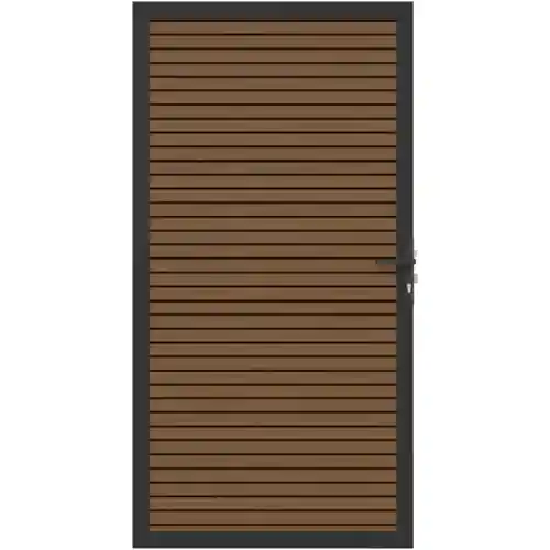 NewTechWood Co-extrusie composiet deur horizontaal triple teak/zwart 100 x 195 cm Lage Prijs