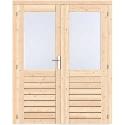 Vuren dubbele deur Prestige LD onbehandeld 168 x 209 cm RVS beslag 1073281 Veilige Betaling
