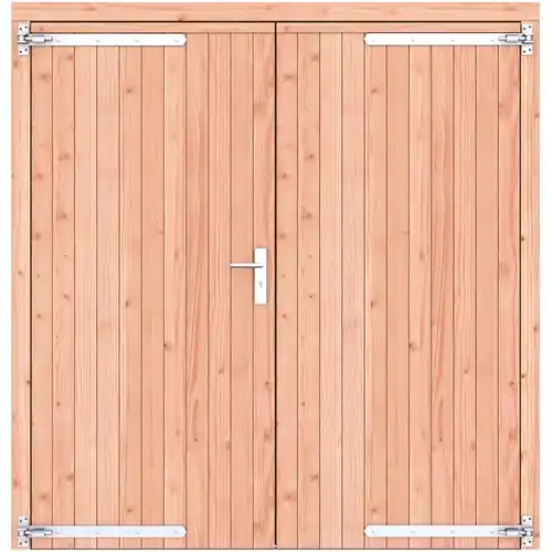 Douglas dubbele dichte deur LD verzinkte hengen RVS beslag 201 x 209 cm kleurloos geïmpregneerd 1073303 Korting