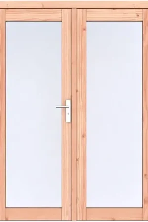 Aanbieding Douglas dubbele deur volglas Prestige LD onbehandeld 168 x 209 cm RVS beslag 1073288