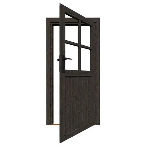 Vuren zwart enkele deur met roedes RD 78 x 193 cm 147003 Koopje
