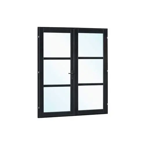 Hoge Kwaliteit Vuren steellook dubbele glas deur ld zwart gespoten 205 x 212 cm K216421