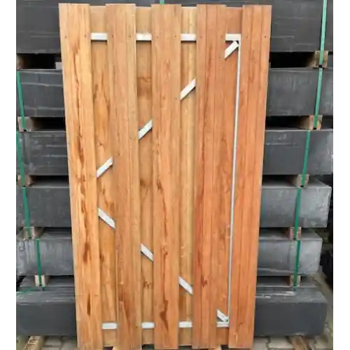 Lage Prijs RESTPARTIJ Tuindeur Privacy hardhout met slot 195 x 100 cm