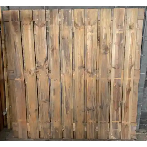 RESTPARTIJ Tuinscherm 24 planks grenen grijs 180 x 180 cm Korting