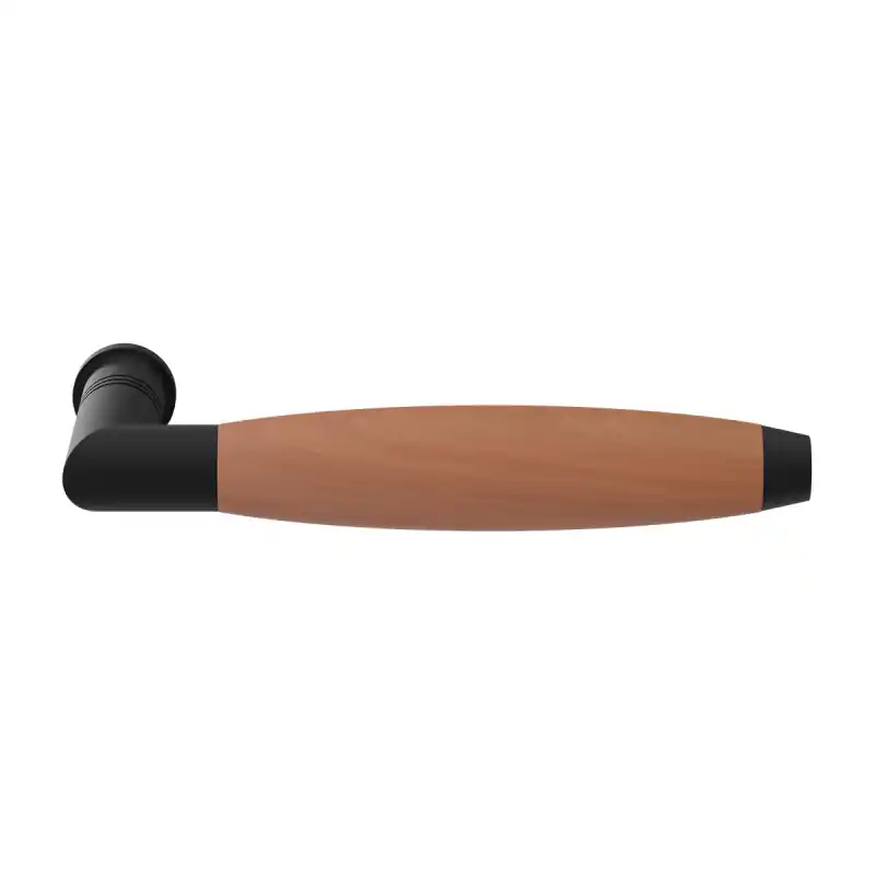 GPF4001.61-H4 Ika XL deurkruk zwart/ kersen haaks met trapezium eindknop Flitsaanbieding