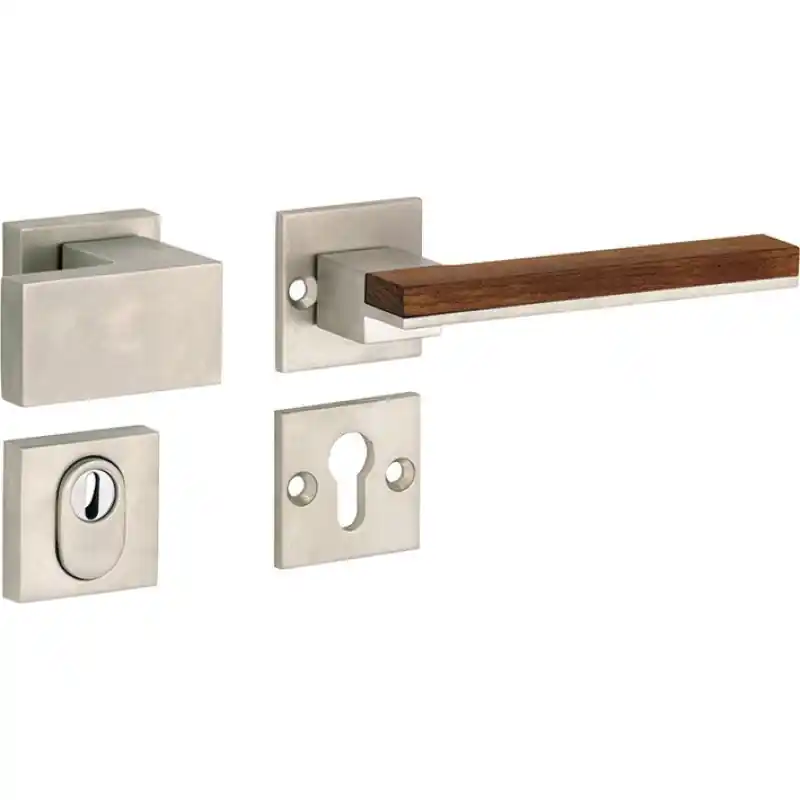 Lage Prijs M&T knop- en krukgarnituur PC met kerntrek SKG*** Mimolimit, mat nikkel ongelakt/teak