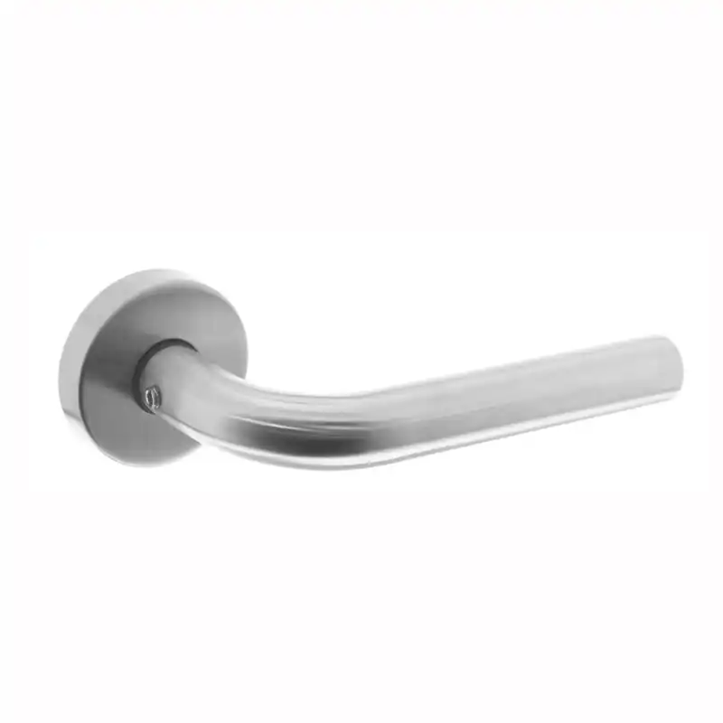 Hoge Kwaliteit Intersteel deurkruk recht met rozet 51x10 mm RVS