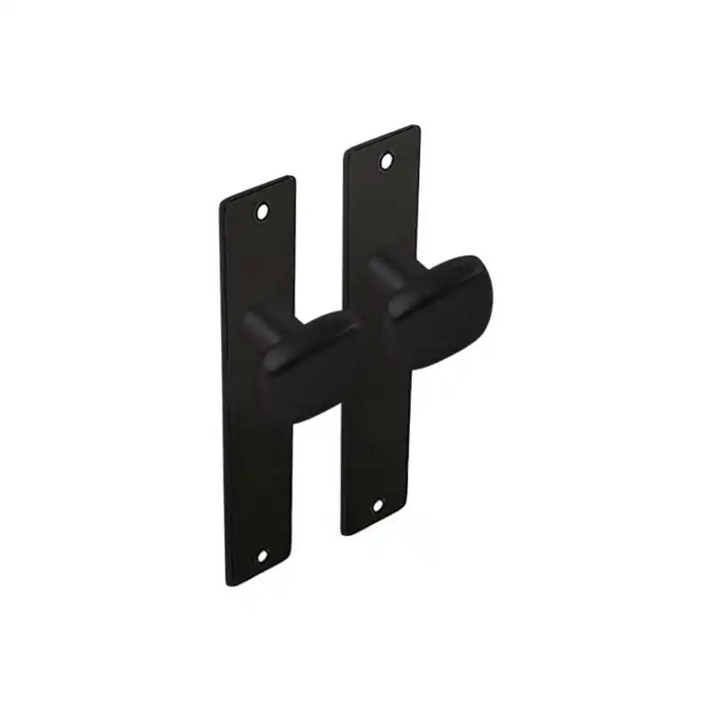 Exclusieve Aanbieding Dulimex zwart binnendeurbeslag knop/knop trapeziummodel op kortschild, set