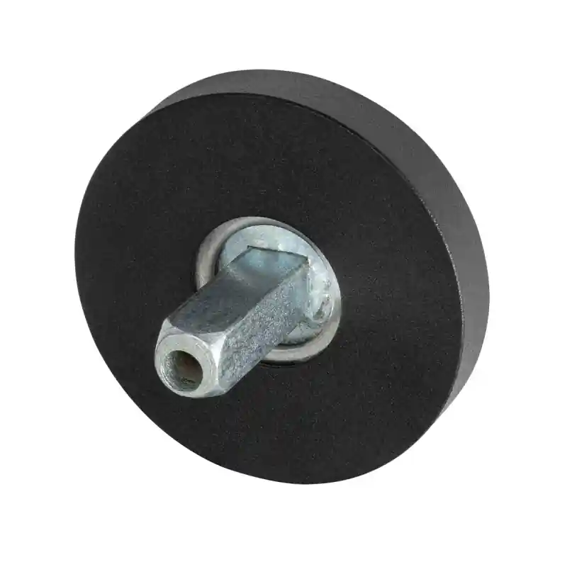 GPF8100.00.400 rozet 50x8mm zwart met vastgelaste knopvastzetter Goedkoop