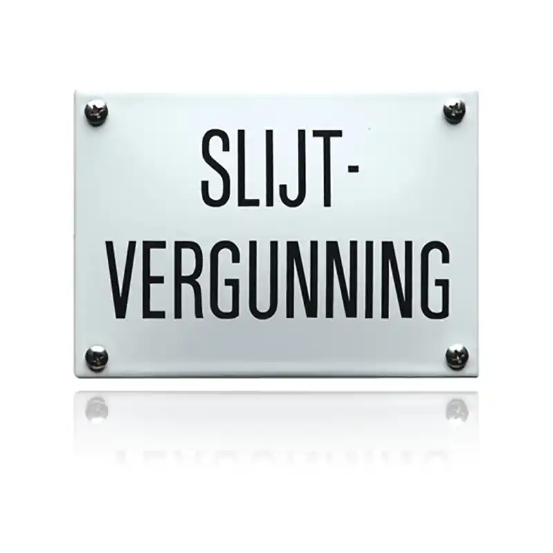 KNH-32 emaille naambordje ‘Slijt- vergunning‘ Beste Prijs