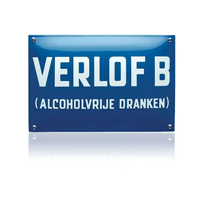 NH-58 emaille naambord ‘Verlof B‘ Koopje