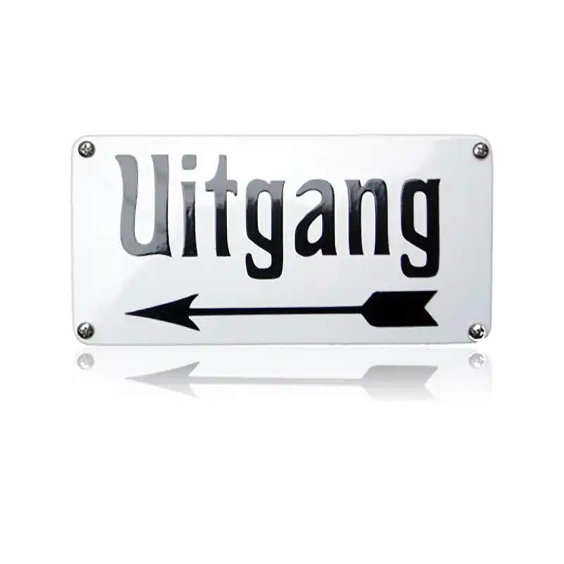 NH-72 emaille naambord ‘Uitgang‘ Finale Uitverkoop
