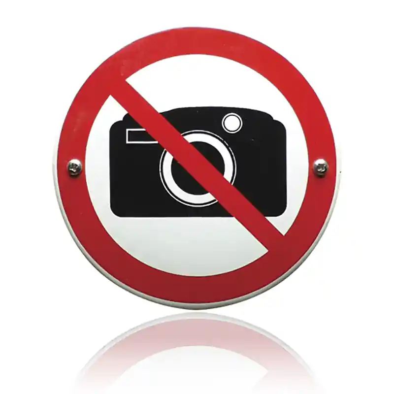 Uitverkoop Emaille verbodsbord ‘Verboden te fotograferen‘ rond