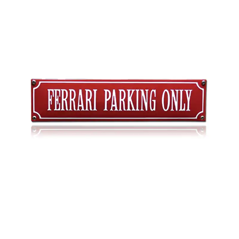 SS-26 emaille straatnaambord ‘Ferrari Parking Only‘ Lage Prijs