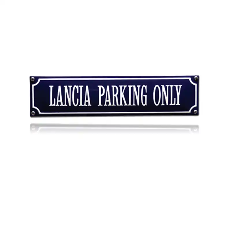 Lage Kosten SS-50 emaille straatnaambord ‘Lancia parking only‘