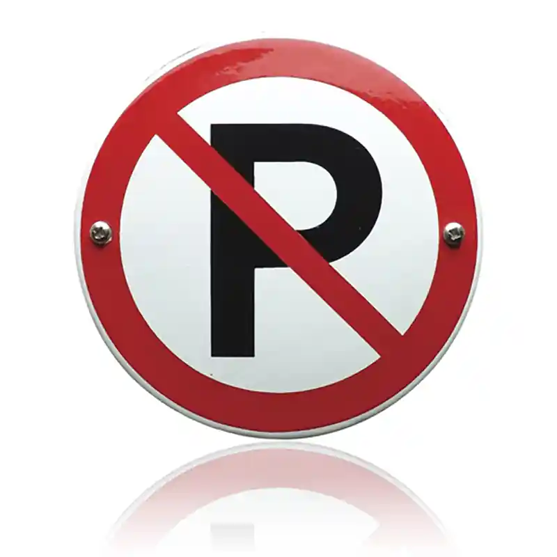 Emaille verbodsbord ‘Parkeren niet toegestaan‘ rond Express Levering